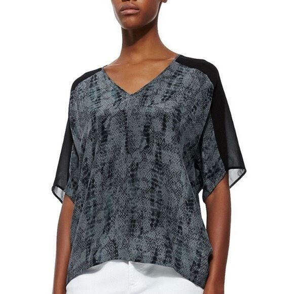 ✨Eileen Fisher Lace Printed Silk Sz Medium Shirt✨ - Picture 1 of 7